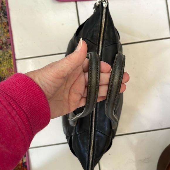 Bordelaise by HOBO shoulder bag Platinum handles/black genuine leather Hobo bag - Picture 14 of 15